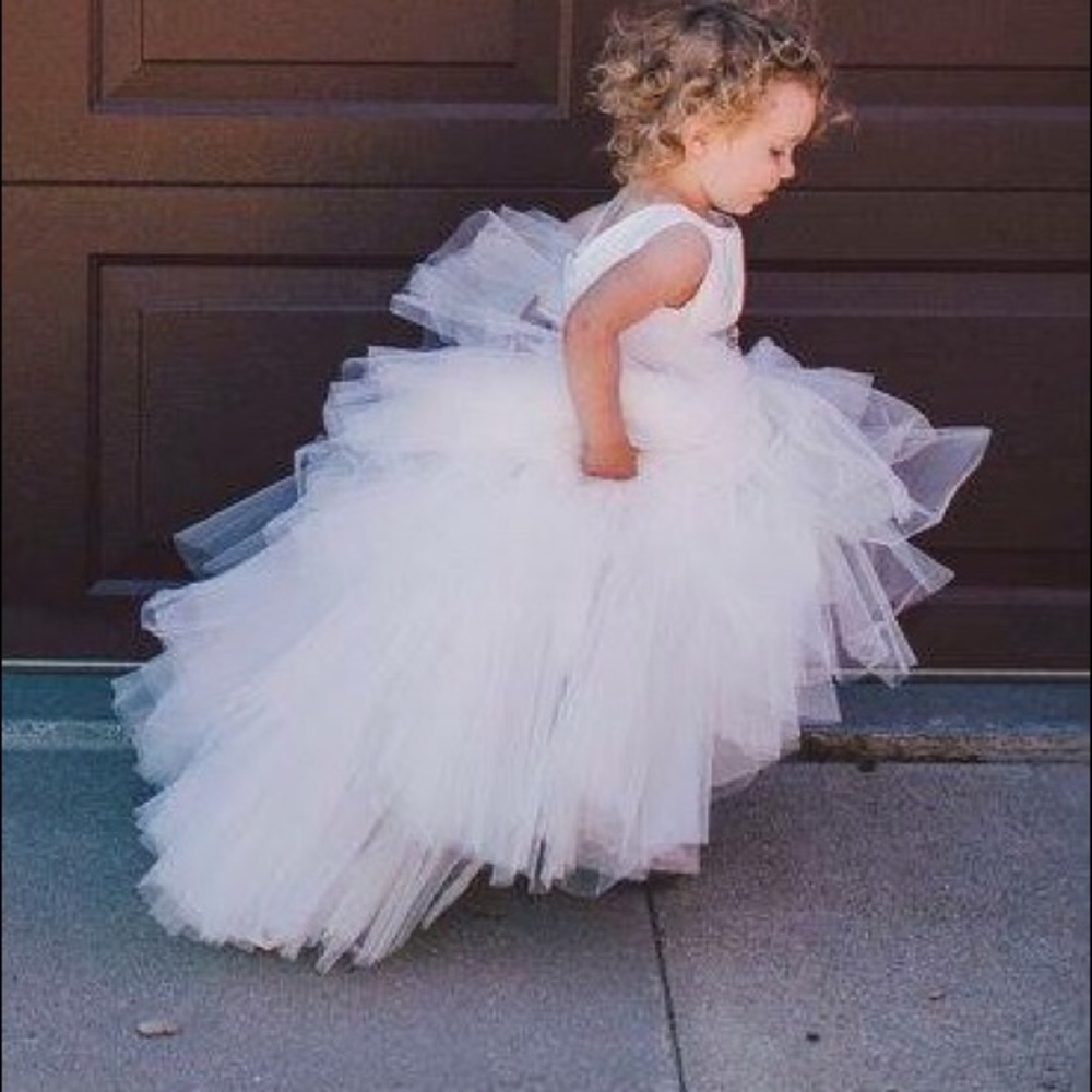 High-low tulle flower girl dress - Picture 1 of 3